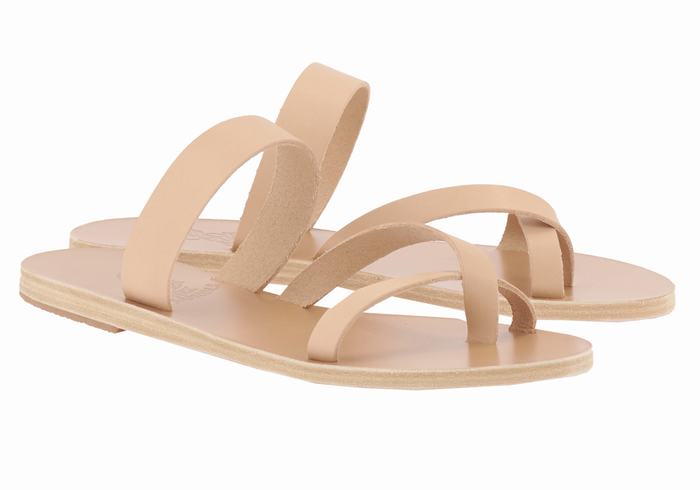 Sandały Do Wsuwania Damskie Ancient Greek Sandals Daphnae Leather Beżowe | CUA3934QP