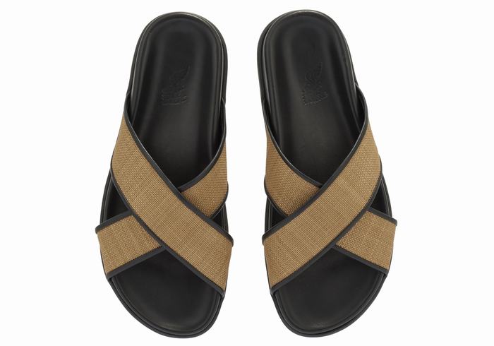 Sandały Do Wsuwania Damskie Ancient Greek Sandals Thais Footbed Brązowe Czarne | RDF7125PH