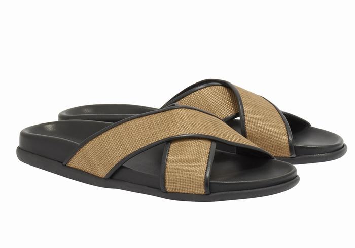 Sandały Do Wsuwania Damskie Ancient Greek Sandals Thais Footbed Brązowe Czarne | RDF7125PH