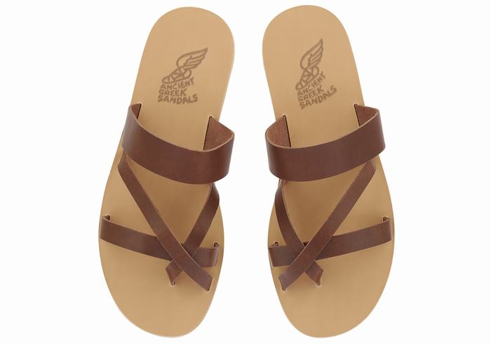 Sandały Do Wsuwania Męskie Ancient Greek Sandals Jason Leather Kawa | SIB1853SC