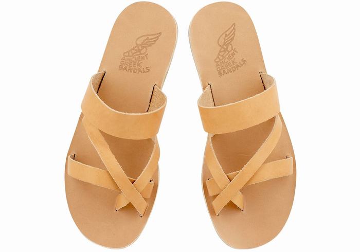 Sandały Do Wsuwania Męskie Ancient Greek Sandals Jason Leather Beżowe | XXP316TH