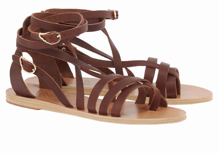 Sandały Gladiatorki Damskie Ancient Greek Sandals Satira Leather Kawa | FXU4338DZ