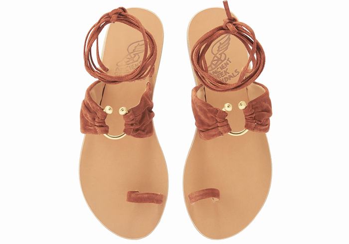 Sandały Gladiatorki Damskie Ancient Greek Sandals Kerasia Kawa | SUB7532AT