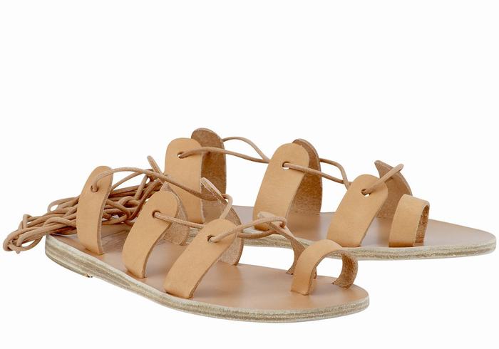 Sandały Gladiatorki Damskie Ancient Greek Sandals Alcyone Leather Beżowe | DZF5016NT