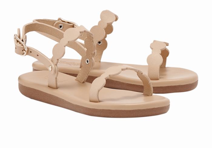 Sandały Płaskie Dziecięce Ancient Greek Sandals Little Orion Soft Beżowe | LHB5534RL