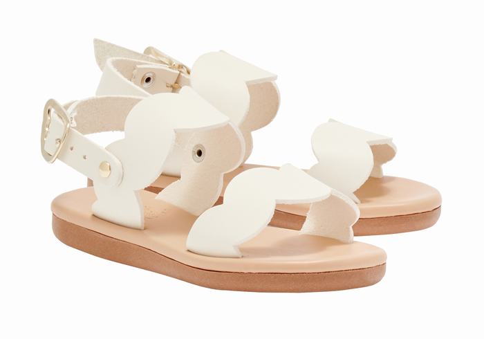 Sandały Płaskie Dziecięce Ancient Greek Sandals Little Koxili Soft Białe | RSD5868MY