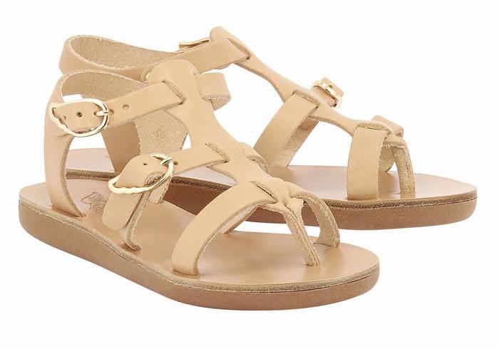 Sandały Płaskie Dziecięce Ancient Greek Sandals Little Grace Kelly Soft Beżowe | QZM8132PW