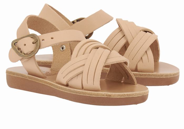 Sandały Płaskie Dziecięce Ancient Greek Sandals Little Electra Soft Beżowe | EWC7896DJ