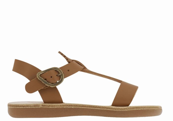 Sandały Płaskie Dziecięce Ancient Greek Sandals Little Amber Soft Ciemny Brązowe | LLX6044PR