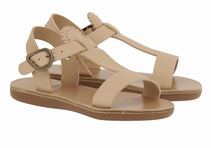 Sandały Płaskie Dziecięce Ancient Greek Sandals Little Amber Soft Beżowe | ZED2526VS