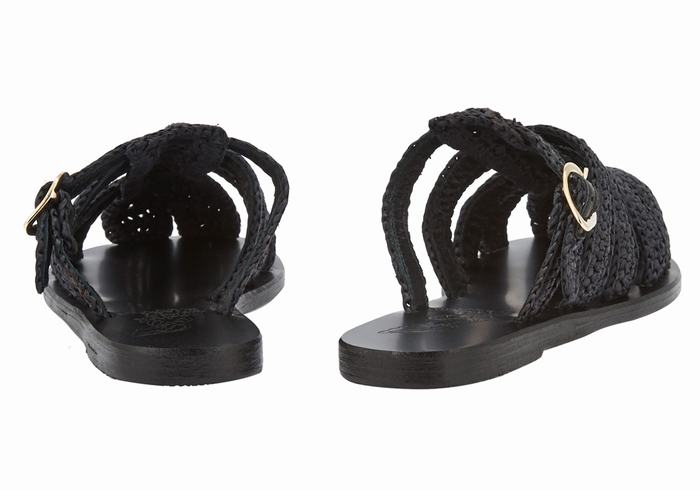 Sandały Rybaka Damskie Ancient Greek Sandals Cosmia Czarne | OCD5022LV