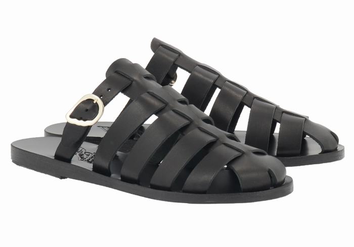 Sandały Rybaka Damskie Ancient Greek Sandals Cosmia Czarne | OYK4781OH