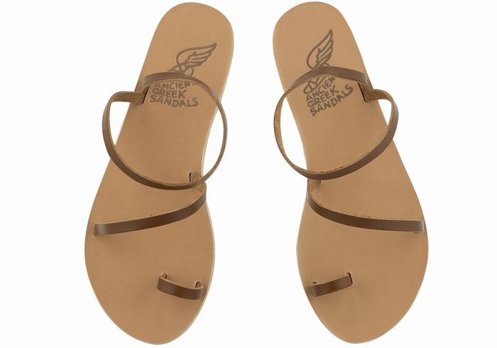 Sandały Rybaka Damskie Ancient Greek Sandals Apli Eleftheria Leather Ciemny Brązowe | XOU2375NY