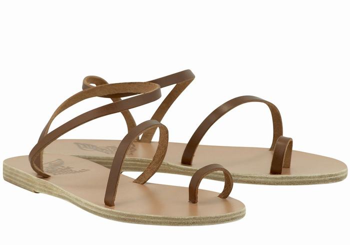 Sandały Rybaka Damskie Ancient Greek Sandals Apli Eleftheria Leather Ciemny Brązowe | XOU2375NY