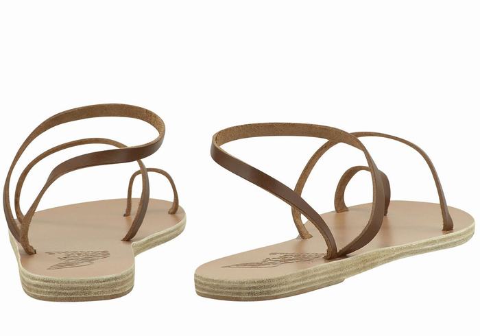 Sandały Rybaka Damskie Ancient Greek Sandals Apli Eleftheria Leather Ciemny Brązowe | XOU2375NY