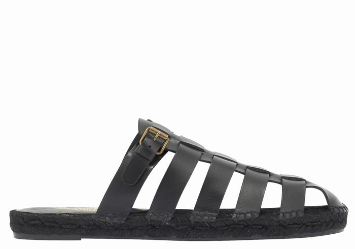 Sandały Rybaka Męskie Ancient Greek Sandals Thasos 210 Czarne | COS6592FX