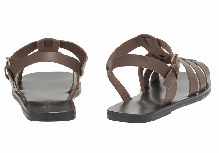 Sandały Rybaka Męskie Ancient Greek Sandals Ektoras Leather Czekolada | YIO8067XQ