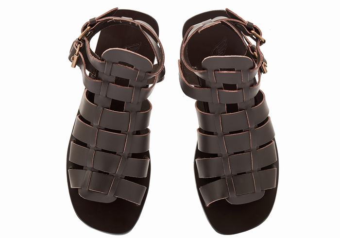 Sandały Rybaka Męskie Ancient Greek Sandals Alexandros Leather Czekolada | RMX308CN