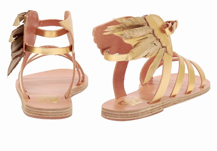 Sandały Z Paskami Damskie Ancient Greek Sandals Victory Of Samothrace Złote | COD6742AC