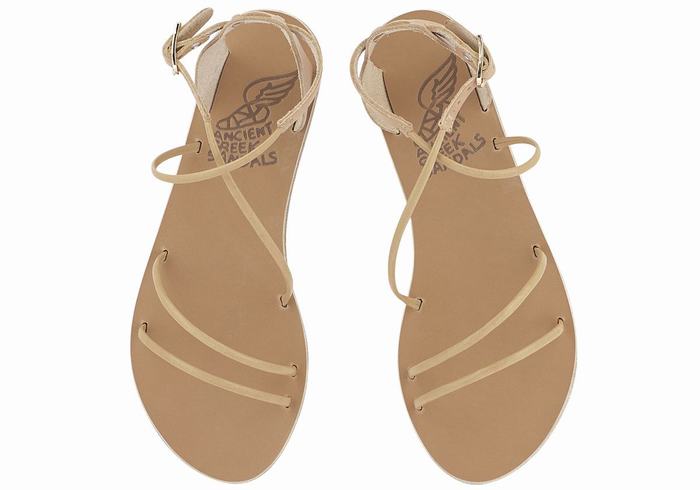 Sandały Z Paskami Damskie Ancient Greek Sandals Meloivia Beżowe | HRX5119DG