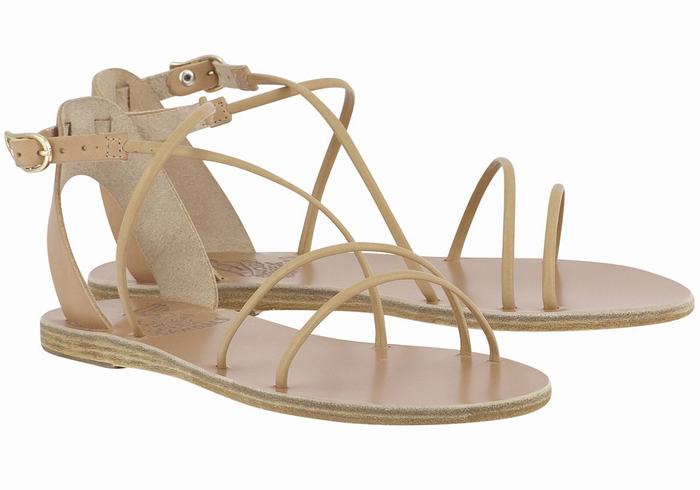 Sandały Z Paskami Damskie Ancient Greek Sandals Meloivia Beżowe | HRX5119DG