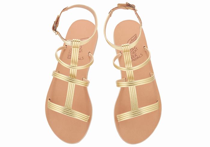 Sandały Z Paskami Damskie Ancient Greek Sandals Frigia Złote | XKZ3918GQ