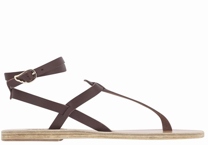 Sandały Z Paskami Damskie Ancient Greek Sandals Estia Leather Kawa | VBY1335KL