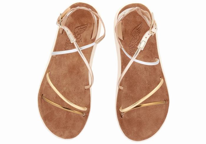 Sandały Z Paskami Damskie Ancient Greek Sandals Anastasia Comfort Białe | ZBP436WJ