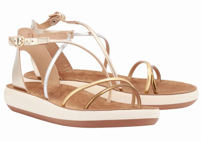 Sandały Z Paskami Damskie Ancient Greek Sandals Anastasia Comfort Białe | ZBP436WJ