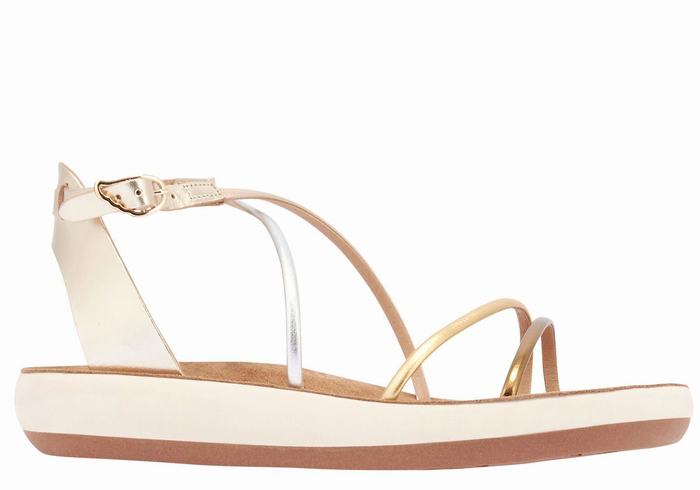 Sandały Z Paskami Damskie Ancient Greek Sandals Anastasia Comfort Białe | ZBP436WJ