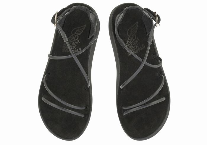 Sandały Z Paskami Damskie Ancient Greek Sandals Anastasia Comfort Czarne | NHT6885YD