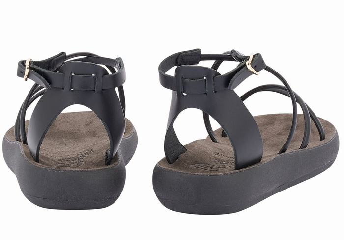 Sandały Z Paskami Damskie Ancient Greek Sandals Anastasia Comfort Czarne | NHT6885YD