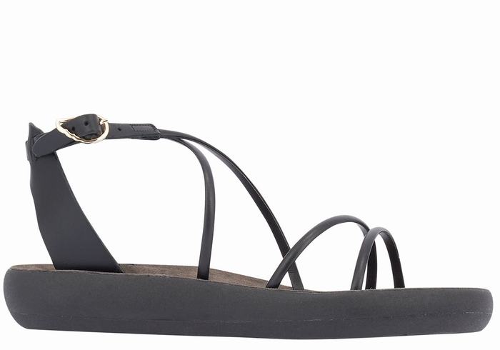 Sandały Z Paskami Damskie Ancient Greek Sandals Anastasia Comfort Czarne | NHT6885YD