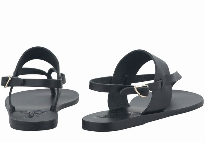 Sandały Z Paskiem Na Plecy Damskie Ancient Greek Sandals Zoe Flip Flop Leather Czarne | MFQ8836DJ