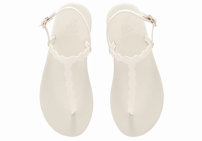 Sandały Z Paskiem Na Plecy Damskie Ancient Greek Sandals Velos Flip Flop Białe | BRA6972YY