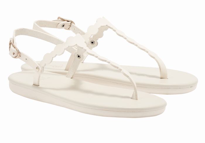 Sandały Z Paskiem Na Plecy Damskie Ancient Greek Sandals Velos Flip Flop Białe | BRA6972YY