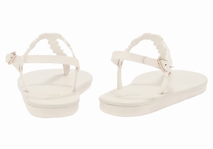 Sandały Z Paskiem Na Plecy Damskie Ancient Greek Sandals Velos Flip Flop Białe | BRA6972YY