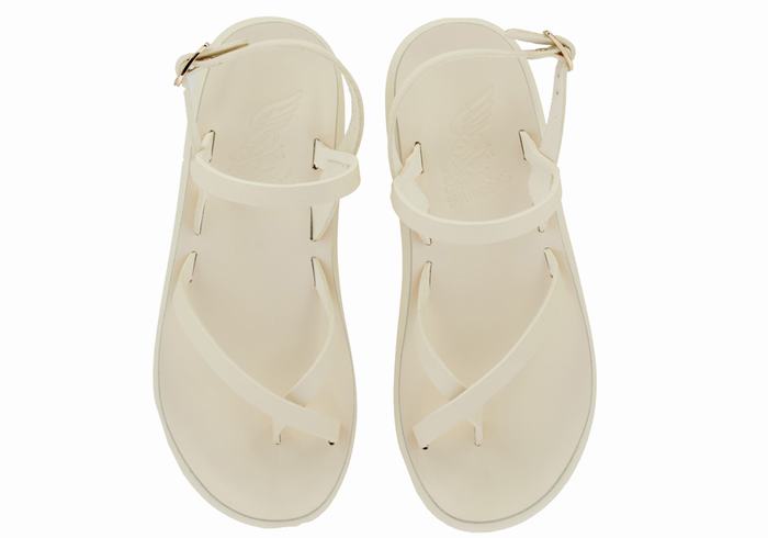 Sandały Z Paskiem Na Plecy Damskie Ancient Greek Sandals Tereza Comfort Białe | UHD8848QS