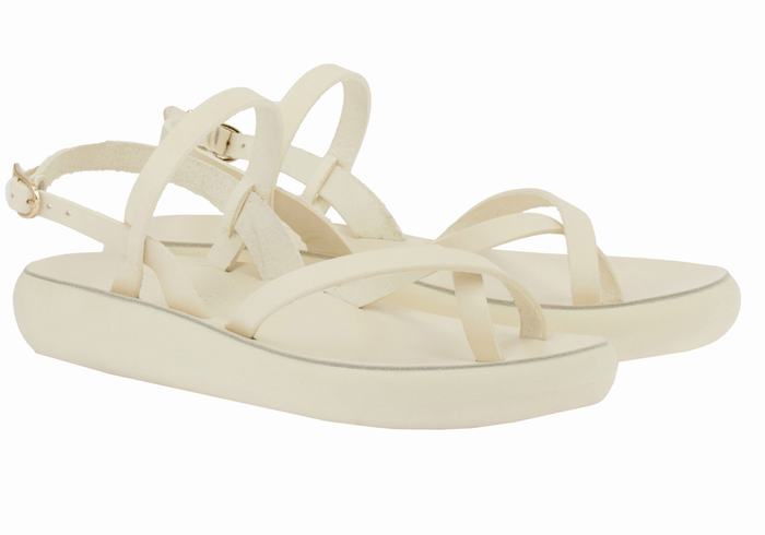 Sandały Z Paskiem Na Plecy Damskie Ancient Greek Sandals Tereza Comfort Białe | UHD8848QS