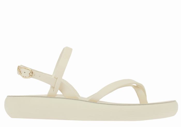 Sandały Z Paskiem Na Plecy Damskie Ancient Greek Sandals Tereza Comfort Białe | UHD8848QS