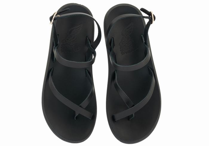 Sandały Z Paskiem Na Plecy Damskie Ancient Greek Sandals Tereza Comfort Czarne | PAT5847KK