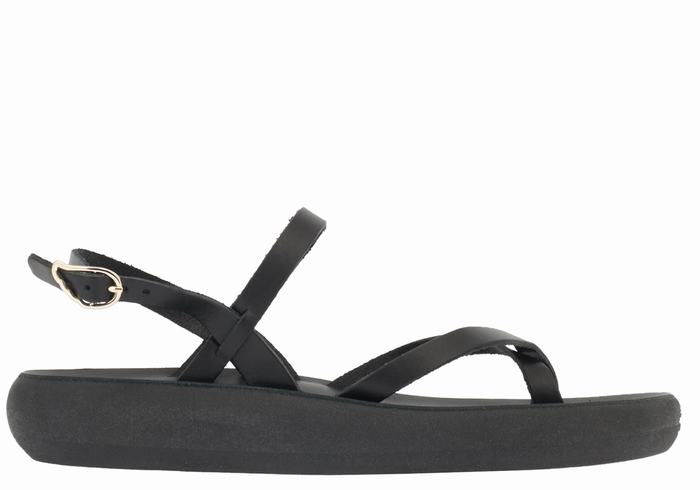 Sandały Z Paskiem Na Plecy Damskie Ancient Greek Sandals Tereza Comfort Czarne | PAT5847KK