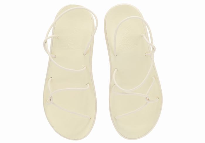 Sandały Z Paskiem Na Plecy Damskie Ancient Greek Sandals Taxidi Comfort Białe | ARF3238LO