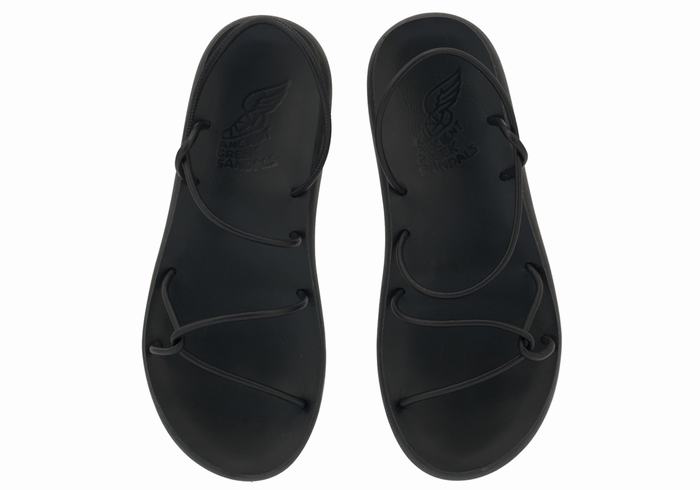 Sandały Z Paskiem Na Plecy Damskie Ancient Greek Sandals Taxidi Comfort Czarne | KGM4884GI