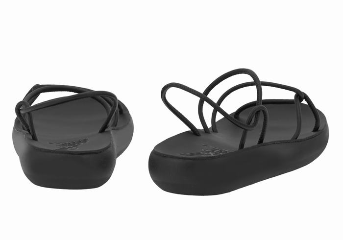 Sandały Z Paskiem Na Plecy Damskie Ancient Greek Sandals Taxidi Comfort Czarne | KGM4884GI