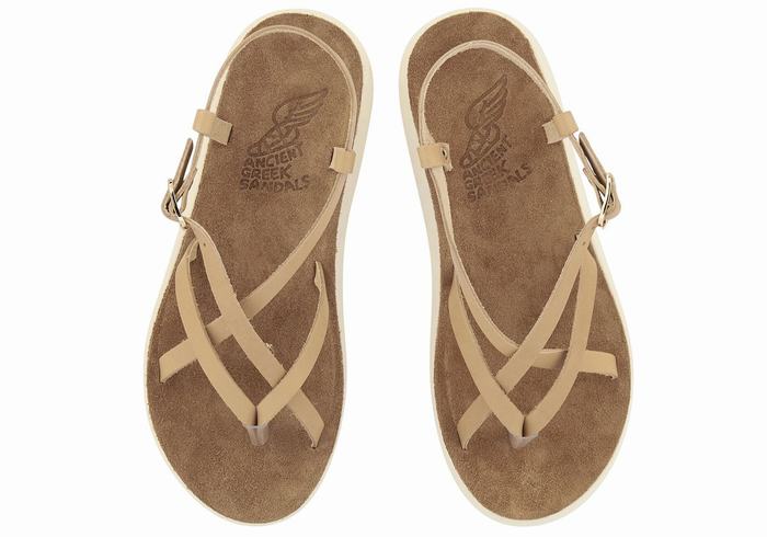 Sandały Z Paskiem Na Plecy Damskie Ancient Greek Sandals Semele Comfort Beżowe | VHF8021BO