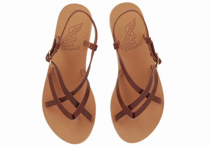 Sandały Z Paskiem Na Plecy Damskie Ancient Greek Sandals Semele Leather Kawa | NZB9574CN