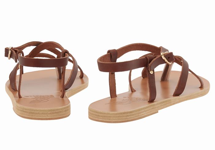 Sandały Z Paskiem Na Plecy Damskie Ancient Greek Sandals Semele Leather Kawa | NZB9574CN