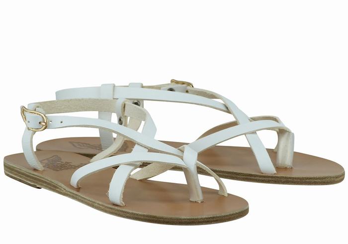 Sandały Z Paskiem Na Plecy Damskie Ancient Greek Sandals Semele Leather Białe | AFB6993SH