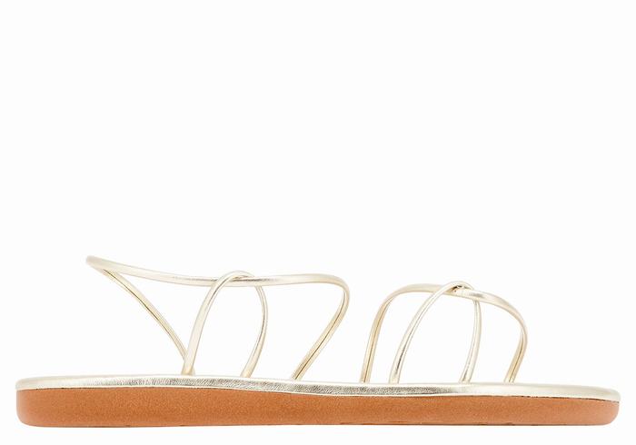 Sandały Z Paskiem Na Plecy Damskie Ancient Greek Sandals Proorismos Złote Białe | SHS3395OF